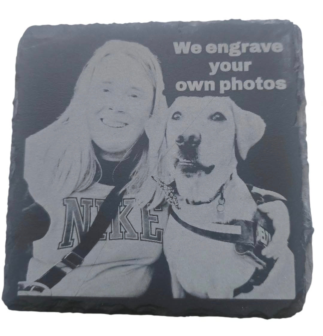 Personalised slate coaster
