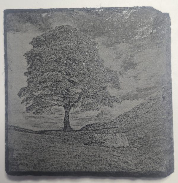 Personalised black slate coaster, custom engraved with your image, text or photo - Image 9