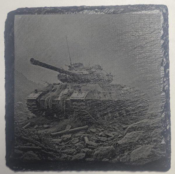 Personalised black slate coaster, custom engraved with your image, text or photo - Image 3