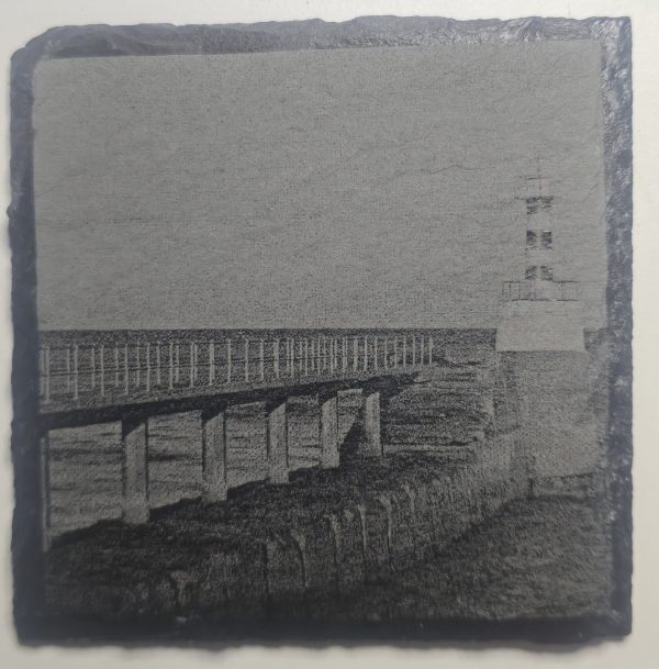Personalised black slate coaster, custom engraved with your image, text or photo - Image 4