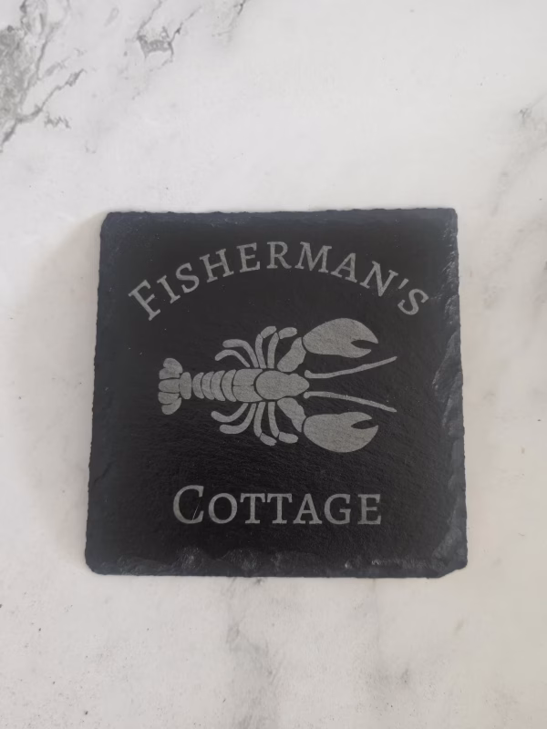 Personalised black slate coaster, custom engraved with your image, text or photo - Image 10