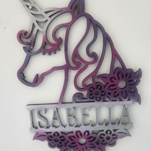 Custom themed wooden name sign
