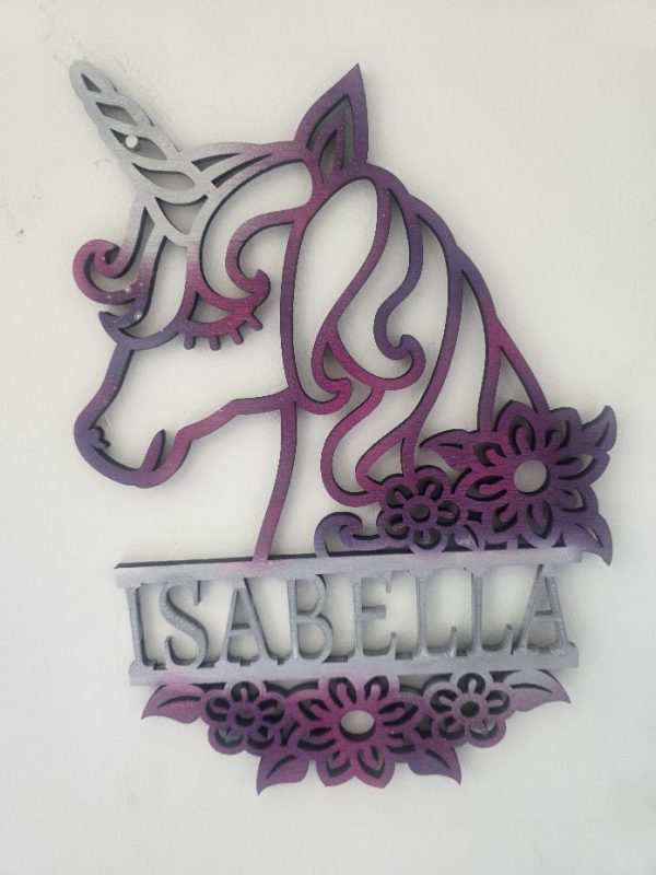Custom themed wooden name sign