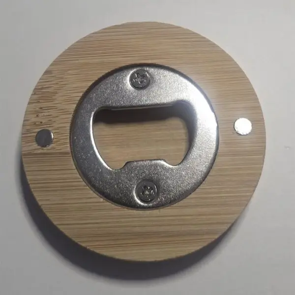 Personalised Wooden Bottle Opener Fridge Magnet – Custom Text or Photo - Image 2
