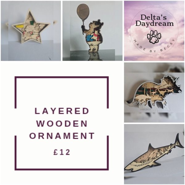3D Layered Wooden Ornaments
